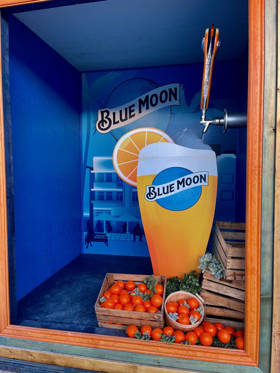blue moon logo and vegetables