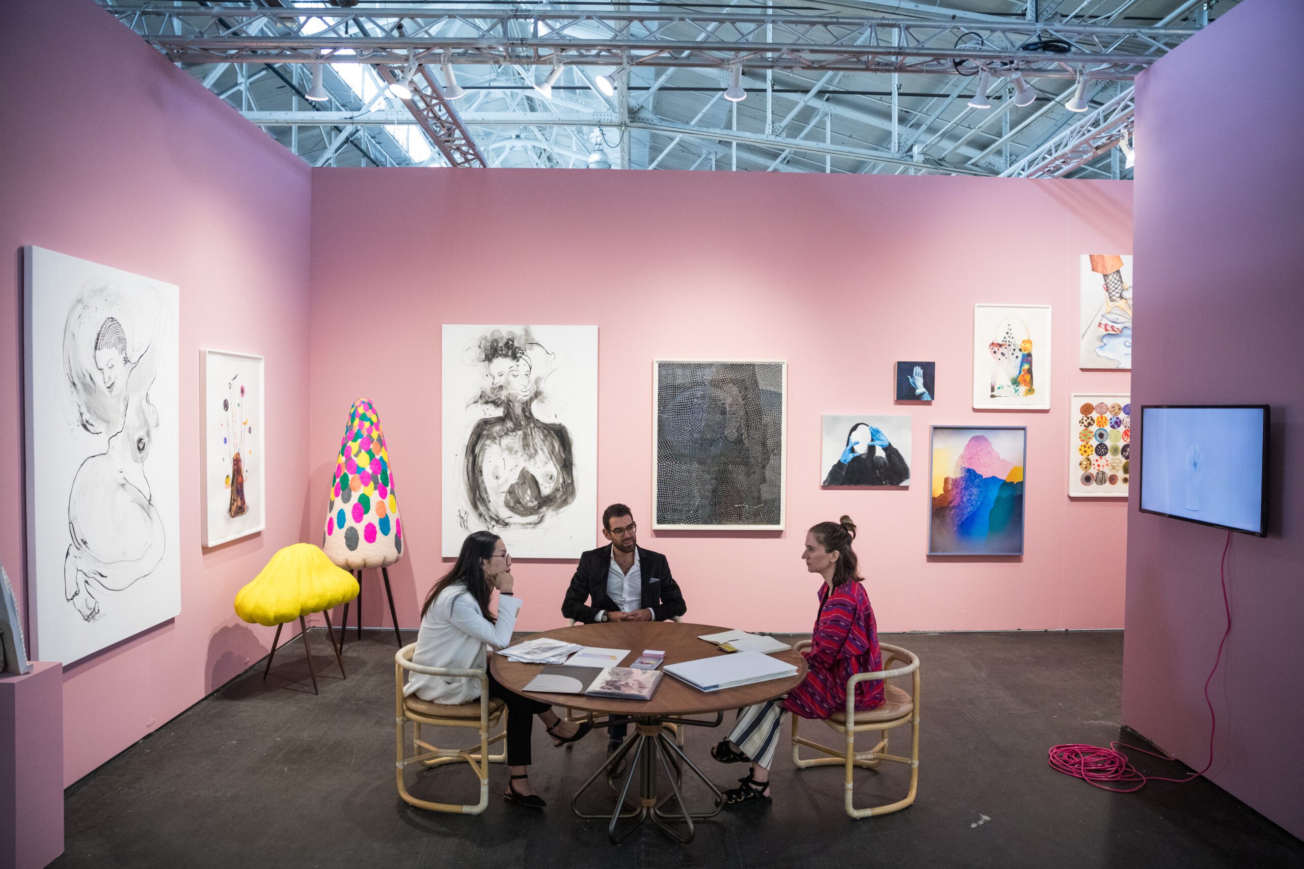 people sitting at San Francisco Art Market 2019